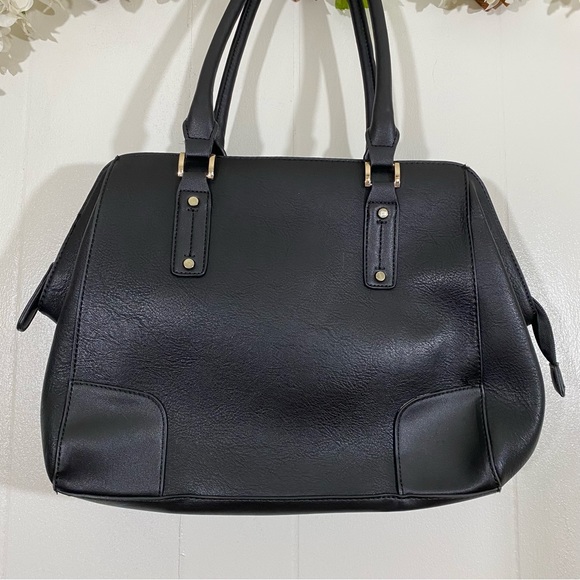 Mossimo Faux Leather Shoulder Bag Zip Black - Picture 5 of 12